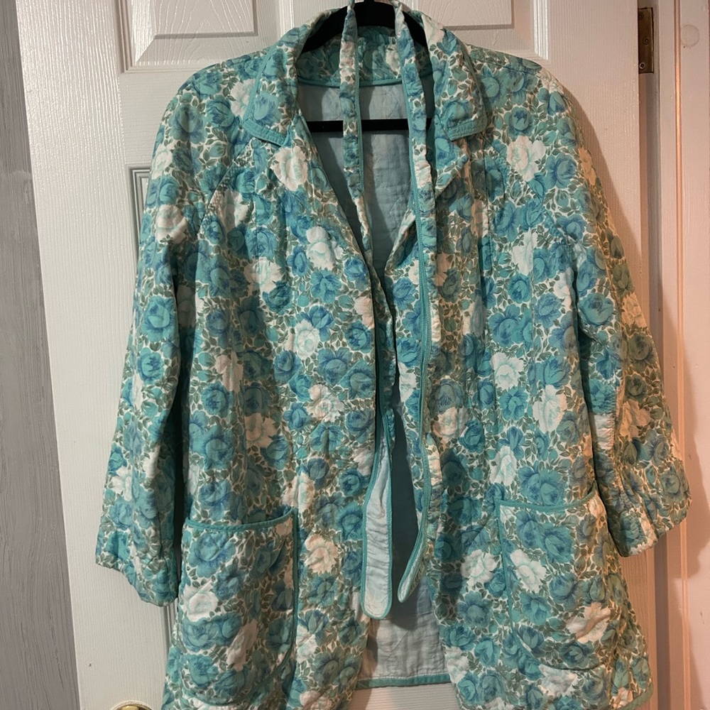 Floral Quilted Jacket with Tie